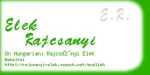 elek rajcsanyi business card